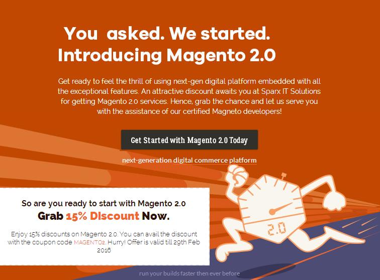 Discount Offer At Sparx IT Solutions On Magento 2 Services