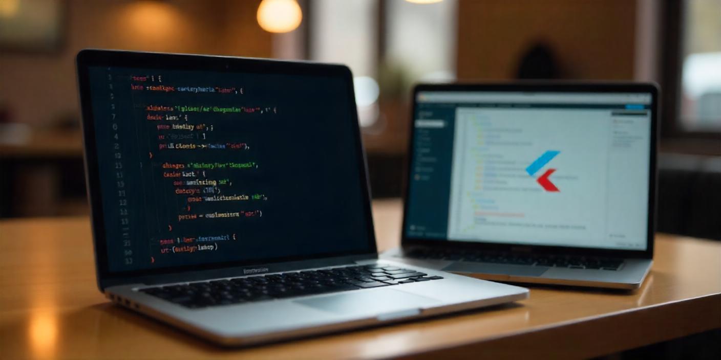 React Native interface, shown on separate laptops, frontend and backend
