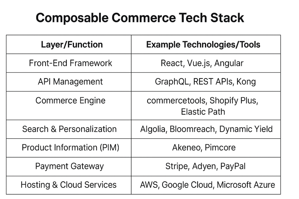 Composable Commerce Tech Stack