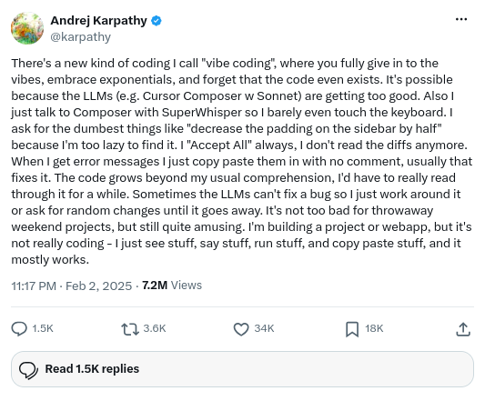 Vibe Coding Tweet Vibe Coding Tweet